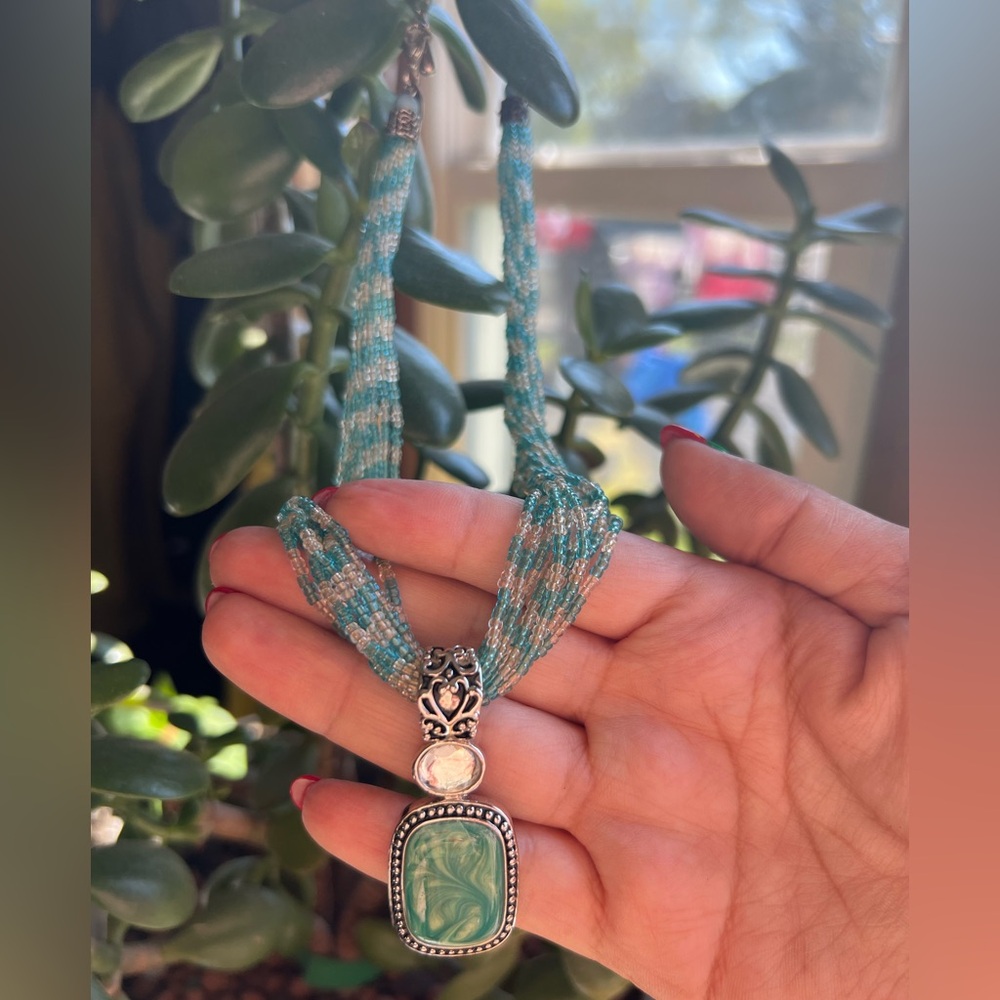 Lia Sophia Blue Coast Glass Bead Necklace - Picture 4 of 4